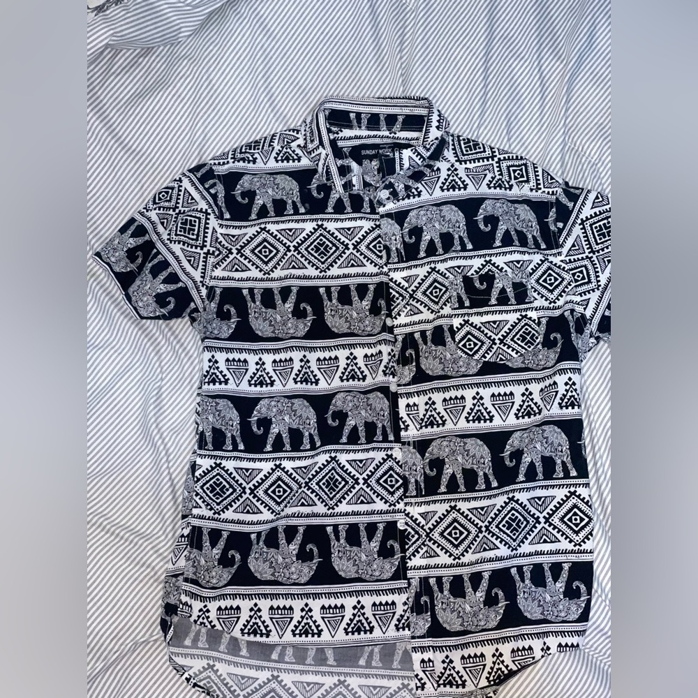 Button up elephant casual shirt